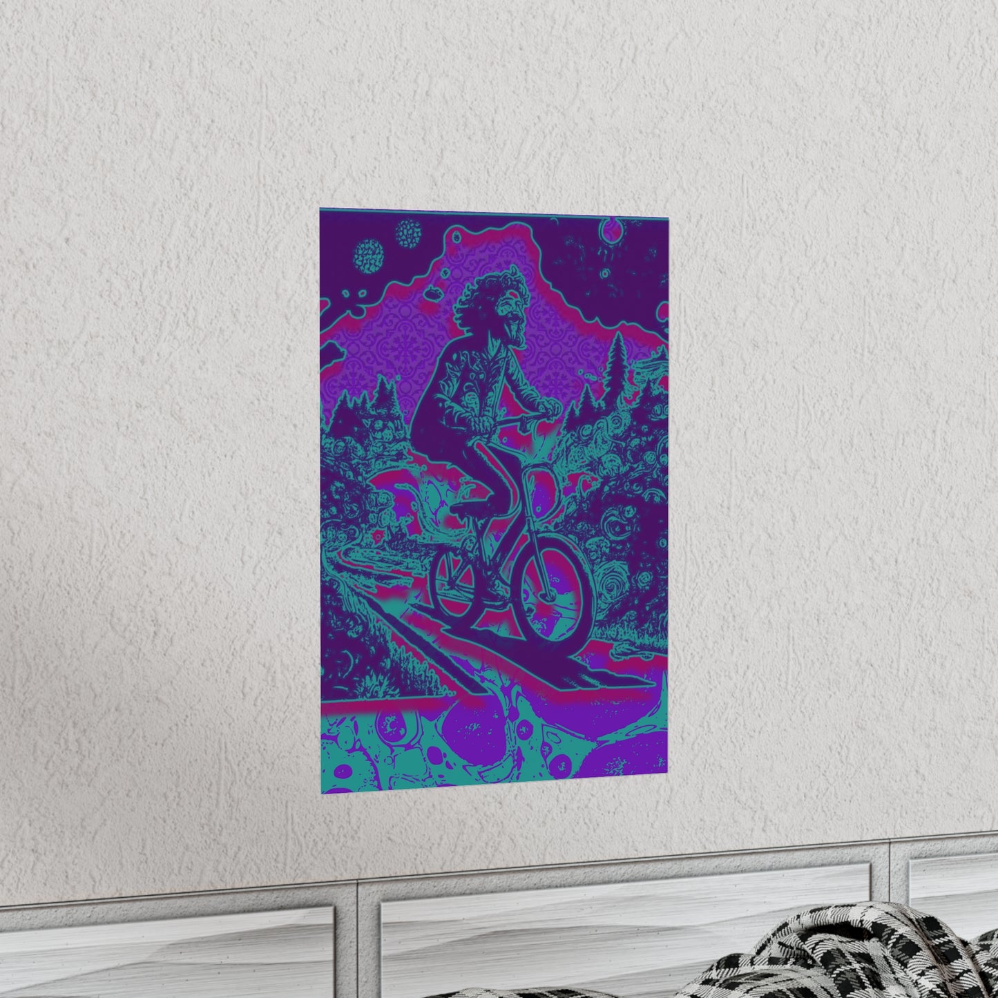 Colorful Bike Ride Acid Trip Bicycle Day Premium Matte Poster