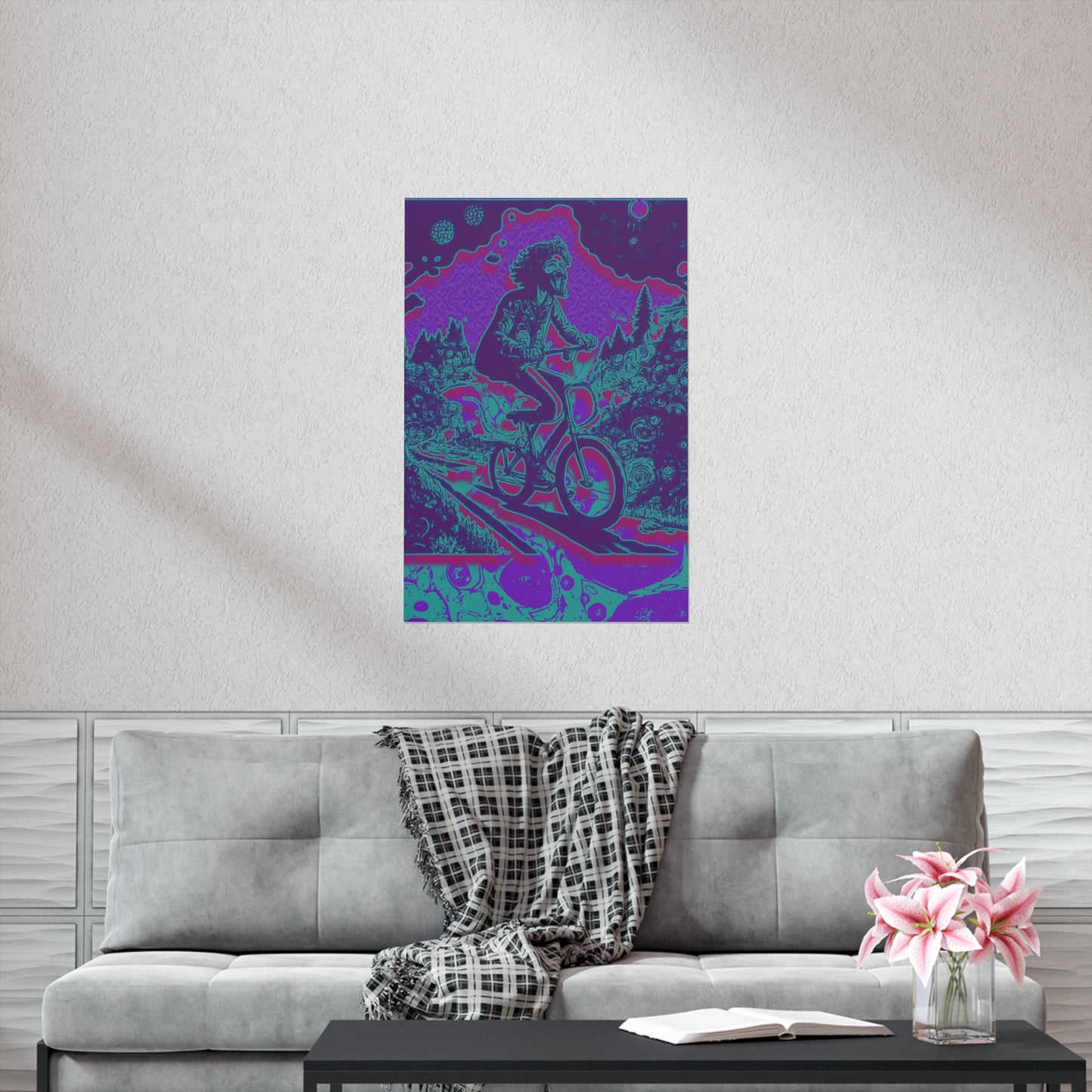 Colorful Bike Ride Acid Trip Bicycle Day Premium Matte Poster
