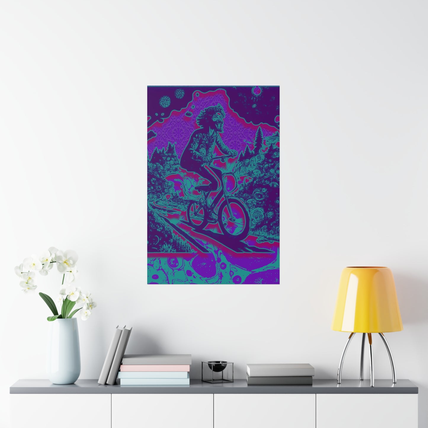Colorful Bike Ride Acid Trip Bicycle Day Premium Matte Poster