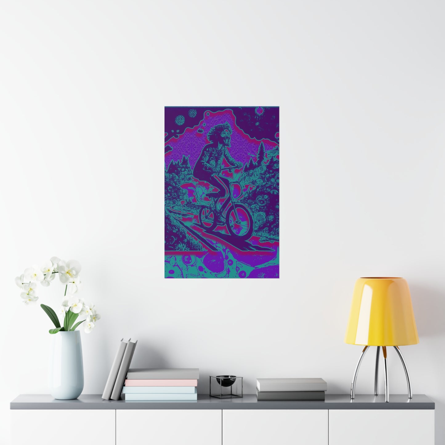 Colorful Bike Ride Acid Trip Bicycle Day Premium Matte Poster