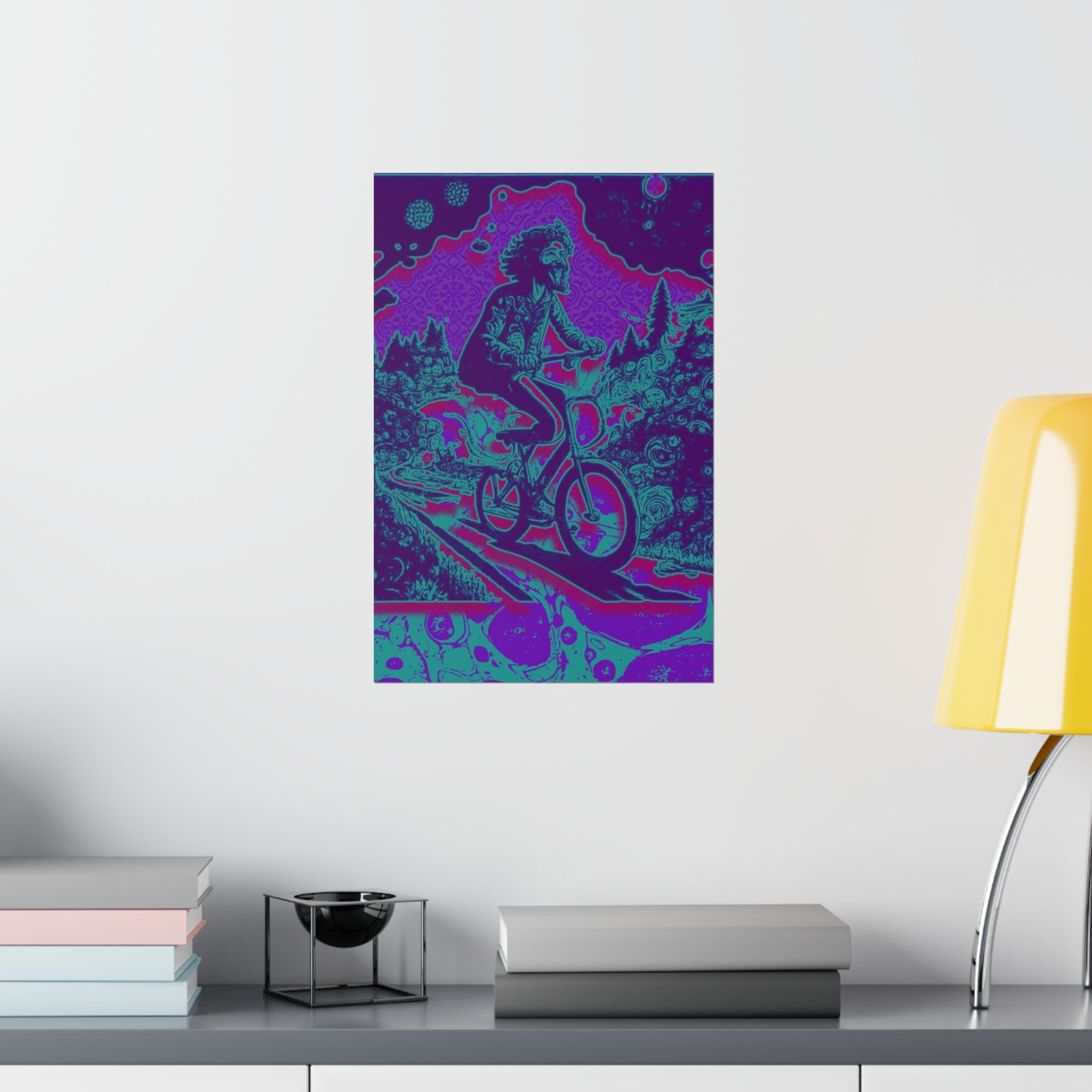 Colorful Bike Ride Acid Trip Bicycle Day Premium Matte Poster