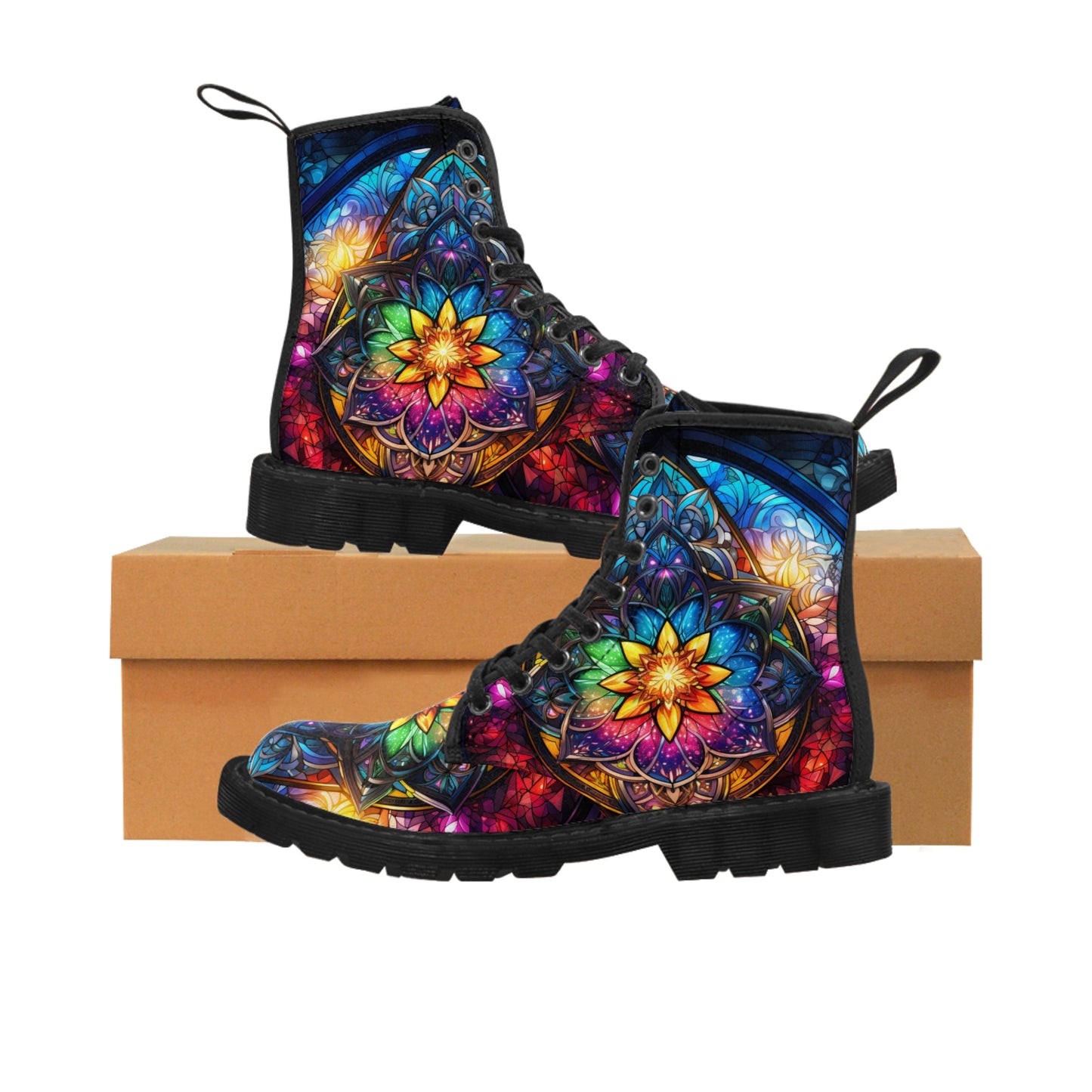 Stained Glass Men's Canvas Boots