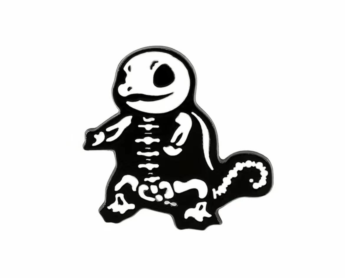 Squirtle Skeleton Cartoon Pin