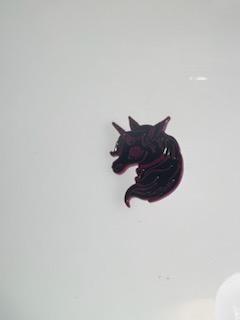 Purple and Black Unicorn Pin