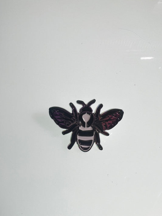 Rainbow Black and White Bee Pin