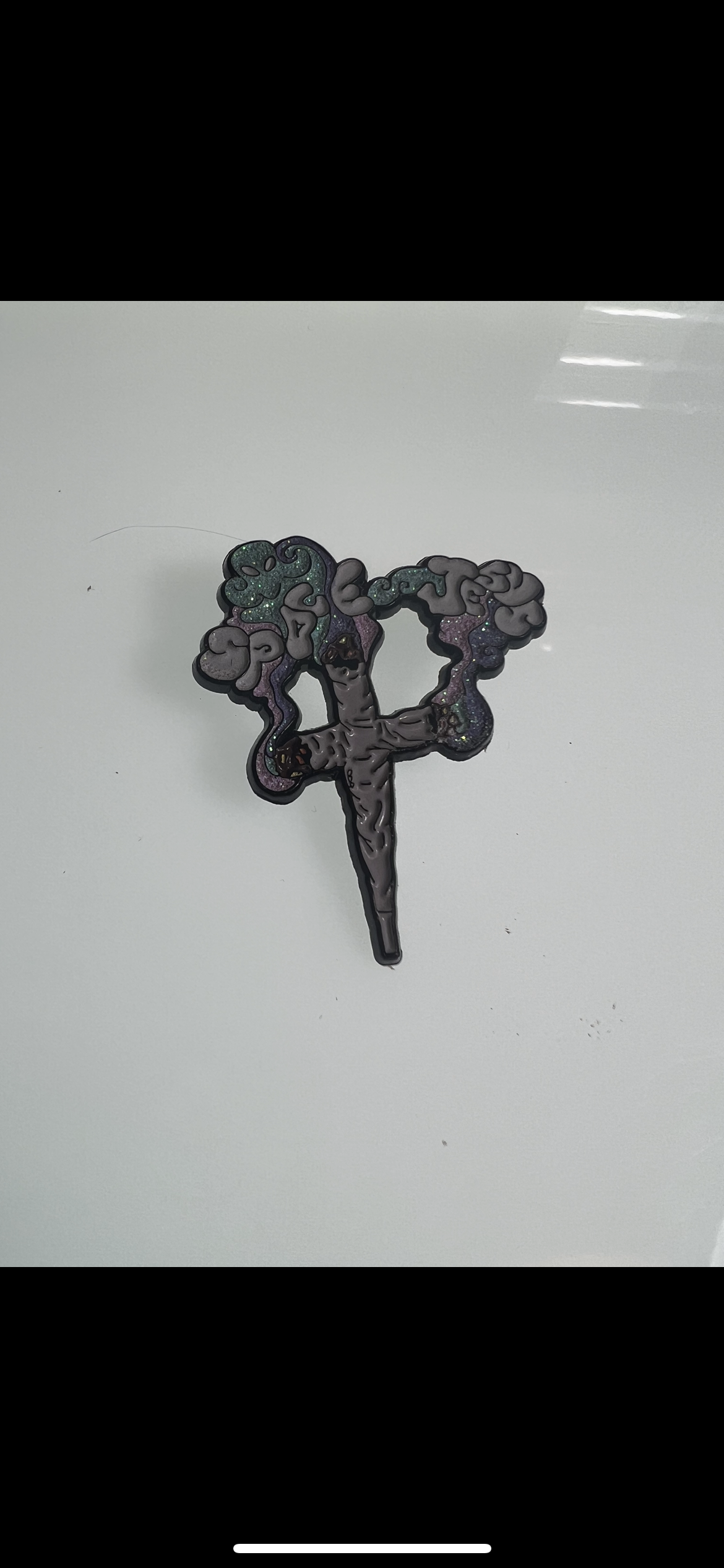 Space Jesus DJ Cross Joint Weed Pin