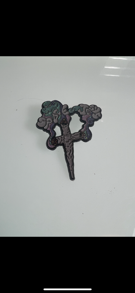 Space Jesus DJ Cross Joint Weed Pin