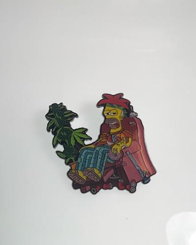 The Simpsons Homer Stoned Weed Pin