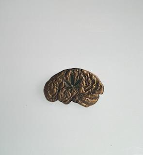 Gold Weed Brain Pin