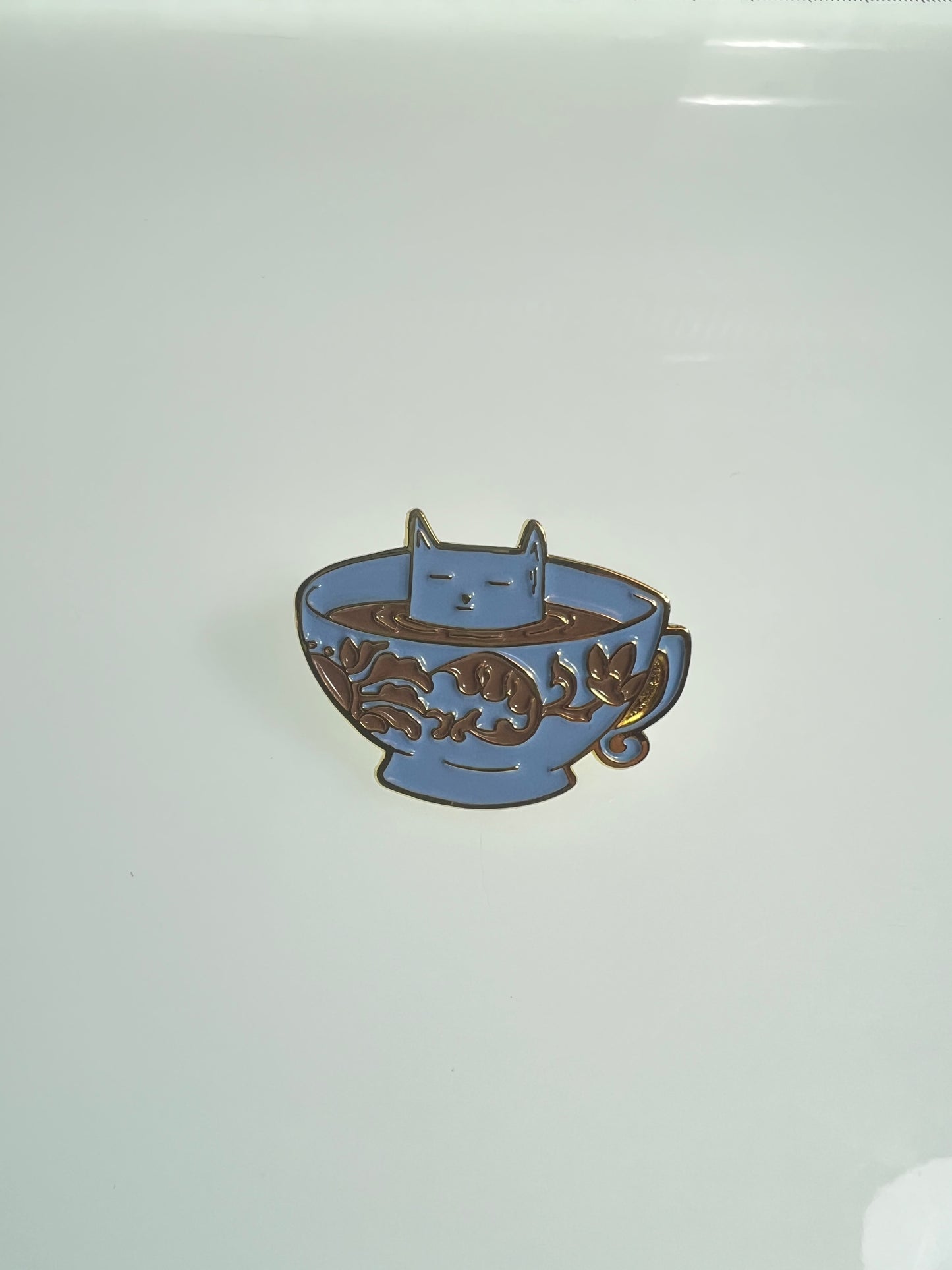 Cat Tea Pin
