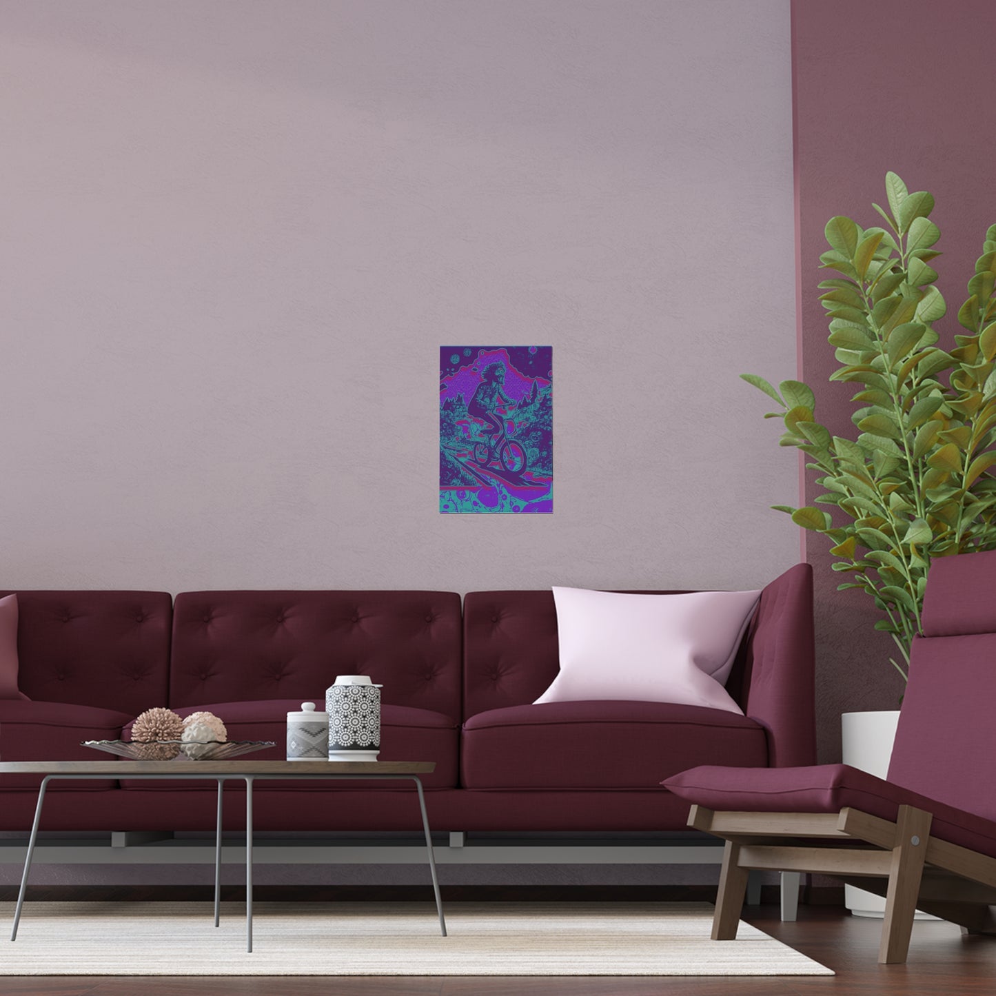 Colorful Bike Ride Acid Trip Bicycle Day Indoor and Outdoor Silk Poster