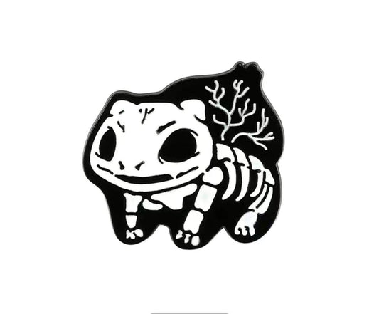 Bulbasaur Skeleton Cartoon Pin