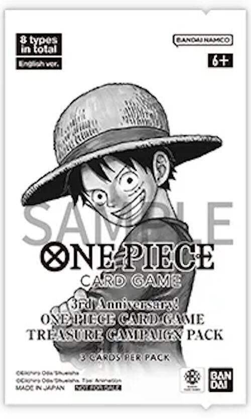3rd Anniversary One Piece Card Game Treasure Campaign Pack - One Piece Promotion Cards (OP-PR)