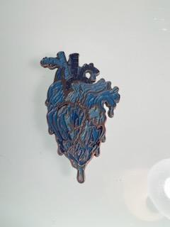 Blue Grey Heart Pin