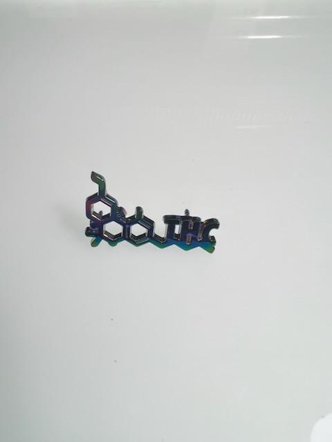 Rainbow THC Molecule Weed Pin