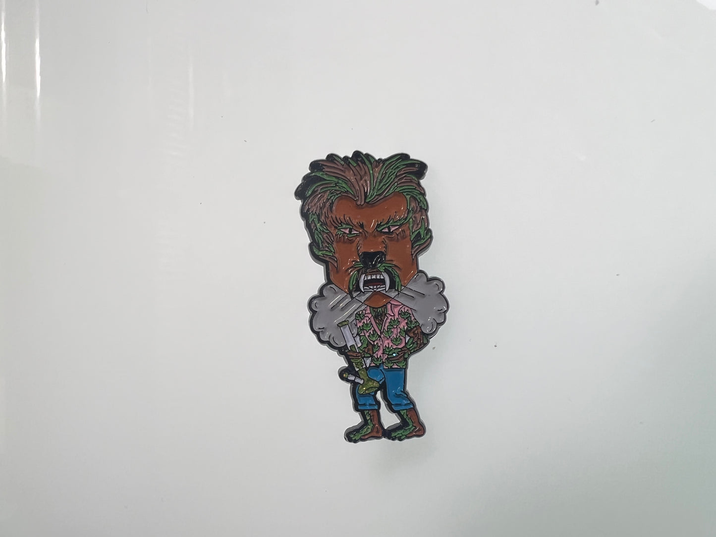 Cartoon Weed Smoking Pin